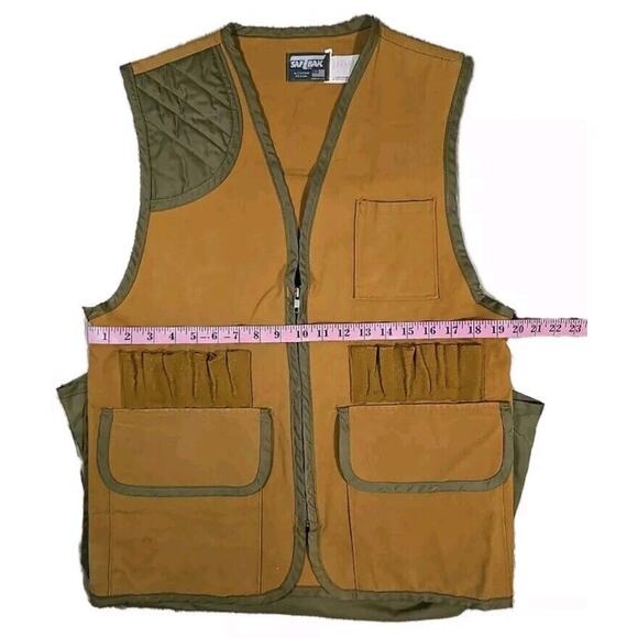 Vintage SAFTBAK Men's Small Hunting Vest Back Pouch Padded Shoulder Made In USA - Picture 6 of 6